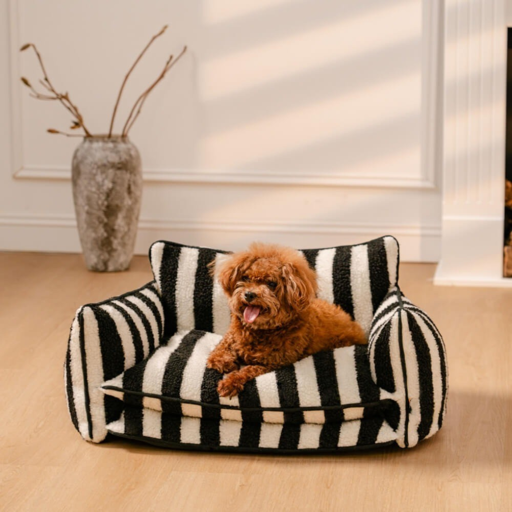 Cozy Striped Double-Layer Dog & Cat Sofa Bed
