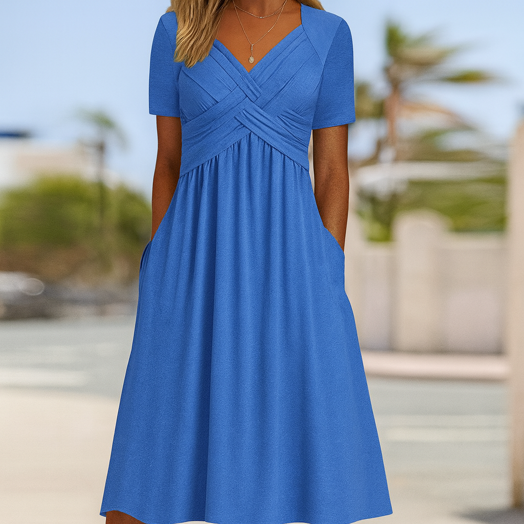 Crisscross Short-Sleeve Dress