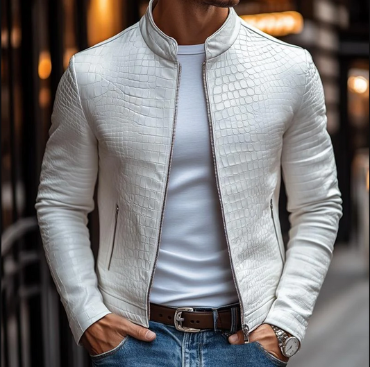 Crocodile-Embossed Jacket