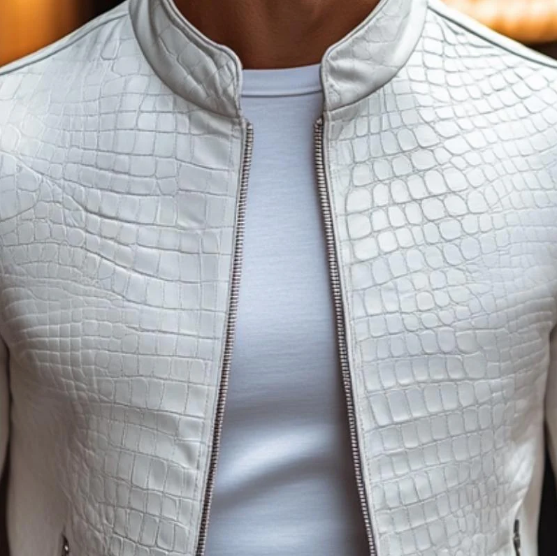 Crocodile-Embossed Jacket