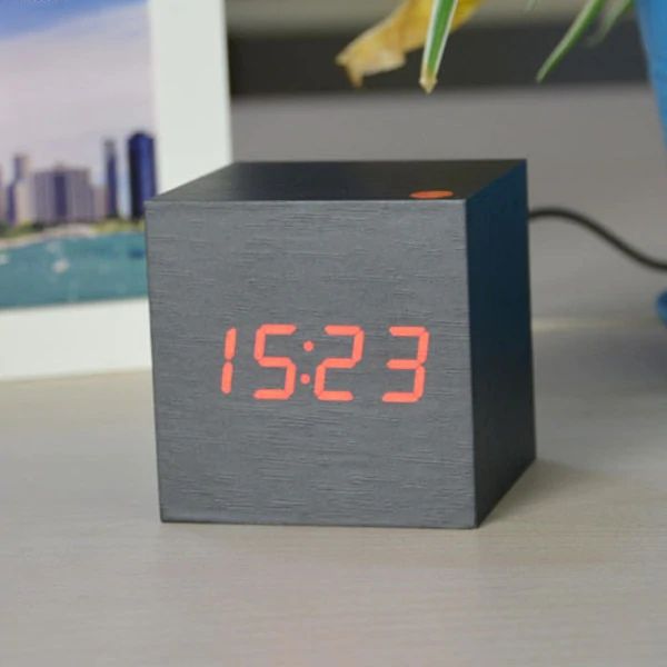 Cube Digital Desk Clock - Modern Design | Compact