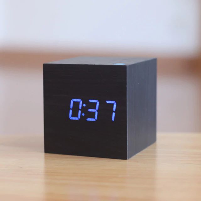 Cube Digital Desk Clock - Modern Design | Compact