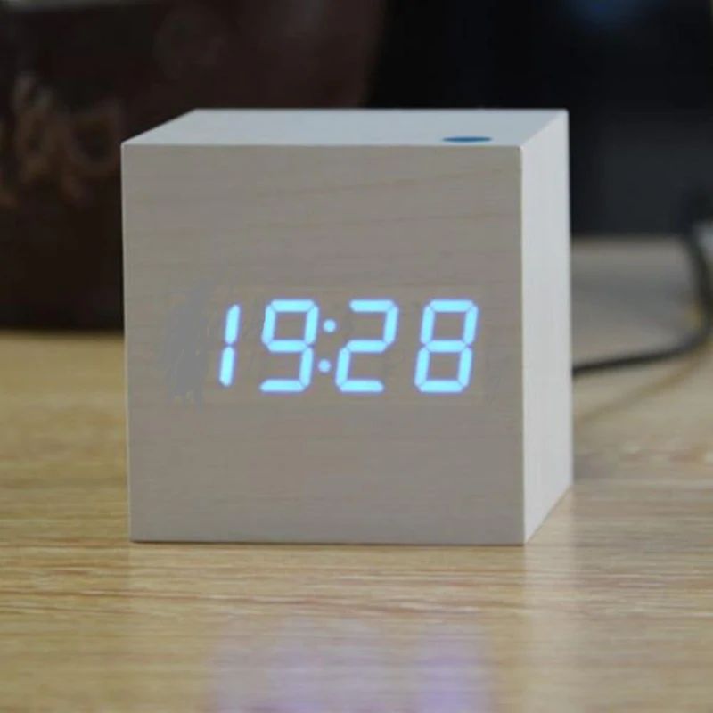 Cube Digital Desk Clock - Modern Design | Compact