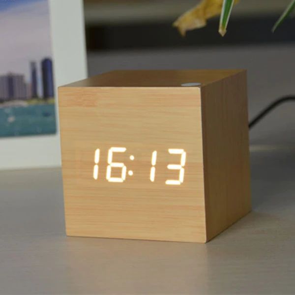 Cube Digital Desk Clock - Modern Design | Compact