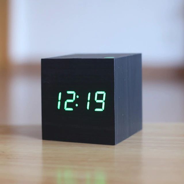 Cube Digital Desk Clock - Modern Design | Compact