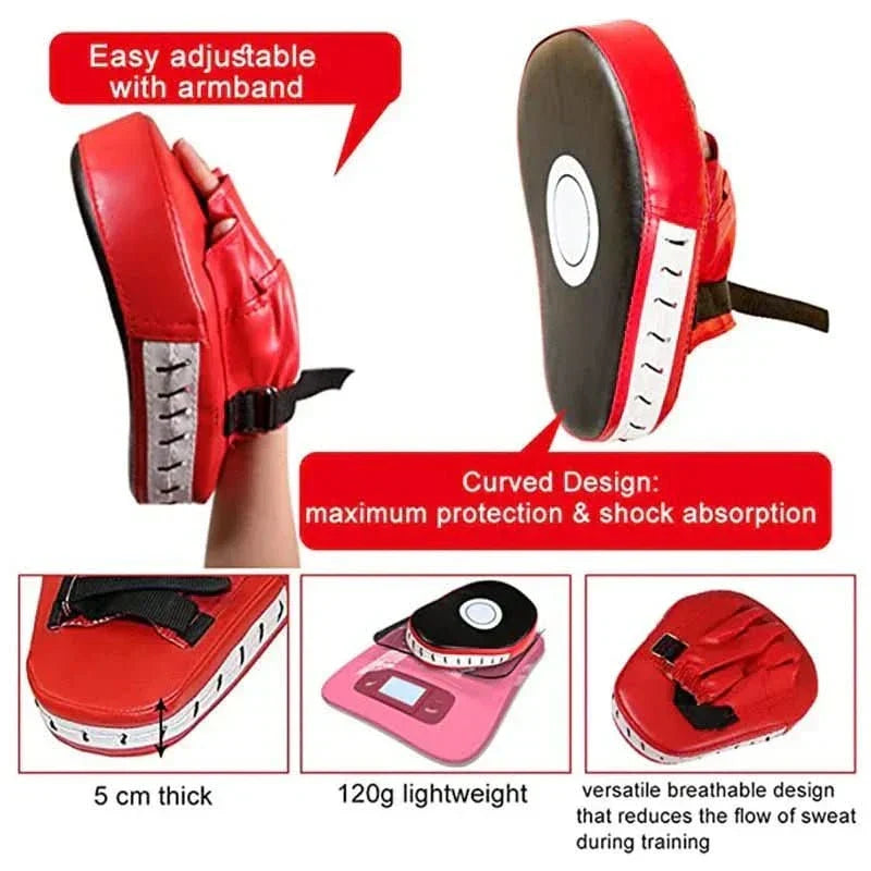 Curved Boxing Focus Mitts with Shock Absorption for Martial Arts and Boxing Training