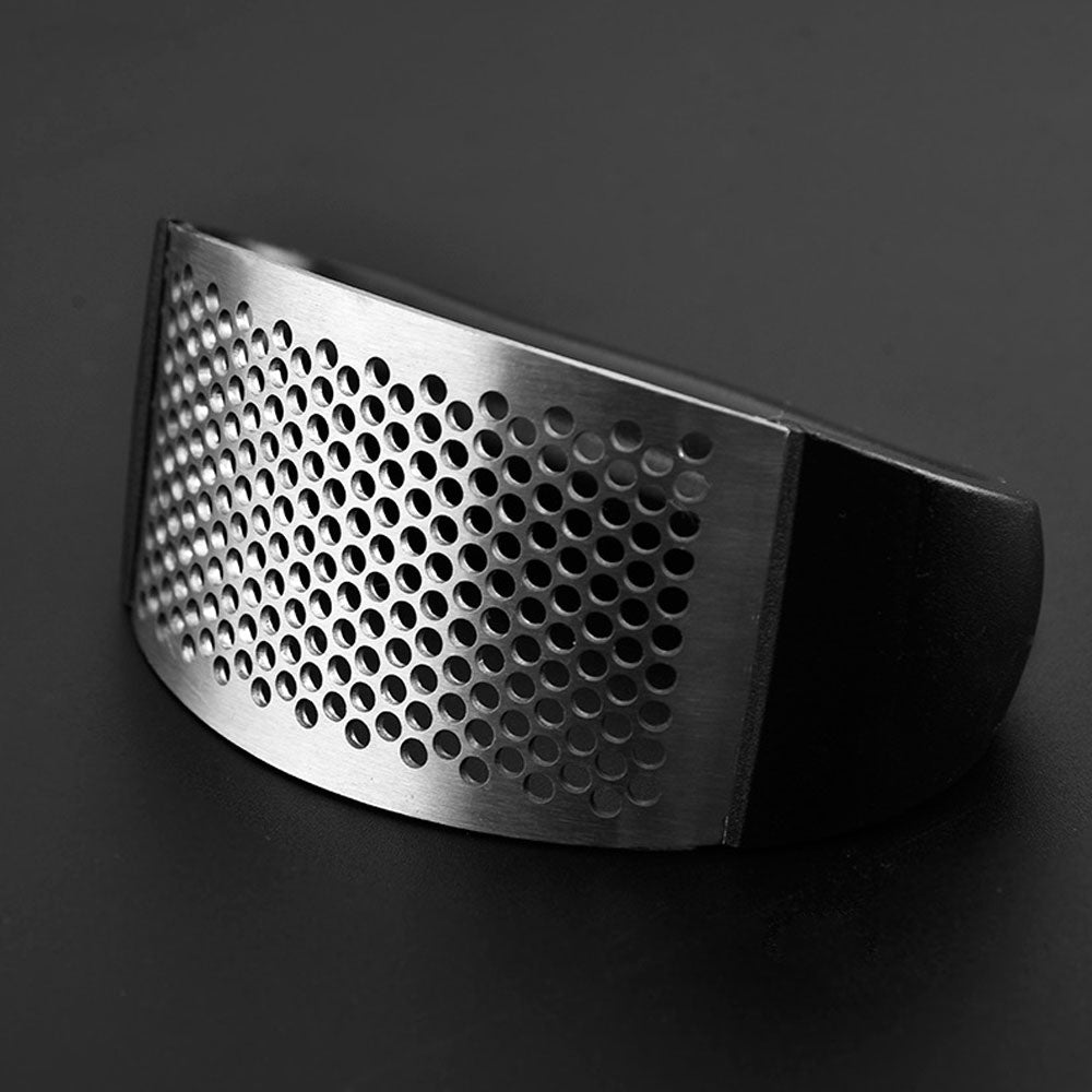 Curved Stainless Steel Garlic Press