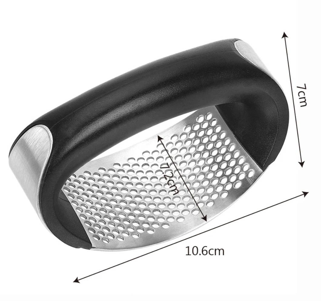 Curved Stainless Steel Garlic Press