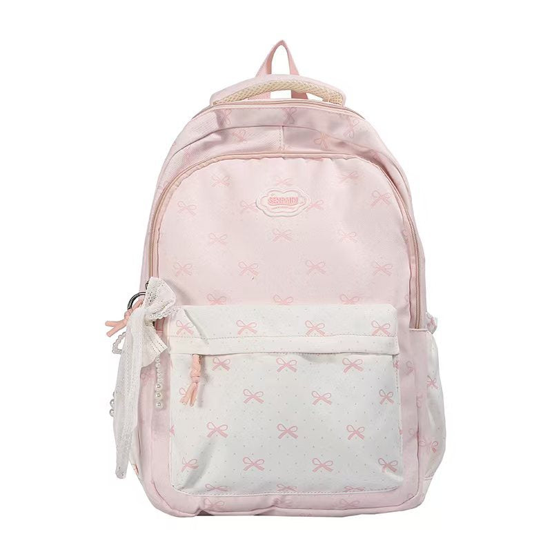 Cute Bow-Pattern School Backpack