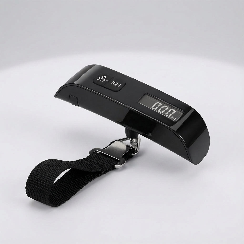 Digital Luggage Scale with Backlit LCD Display and Rubber Handle – Portable 50 kg Capacity Weighing Scale