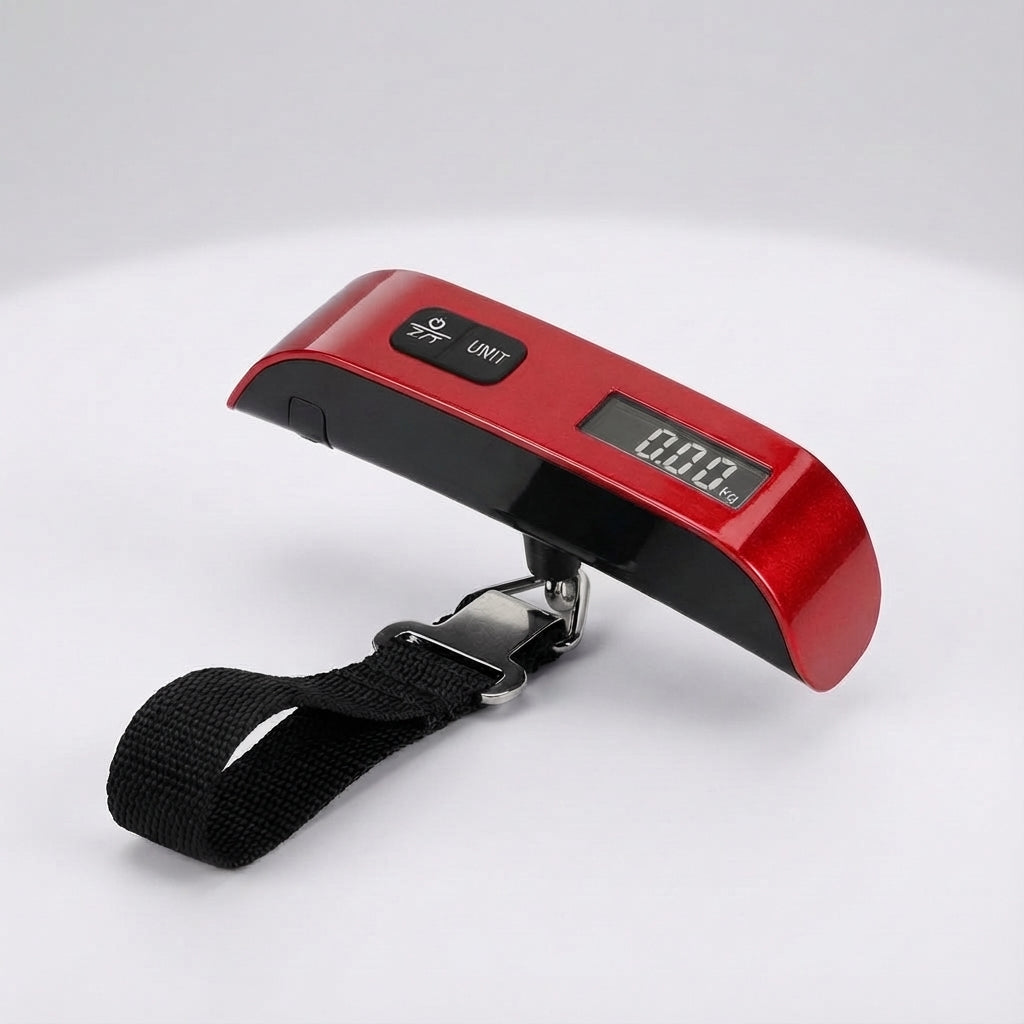 Digital Luggage Scale with Backlit LCD Display and Rubber Handle – Portable 50 kg Capacity Weighing Scale