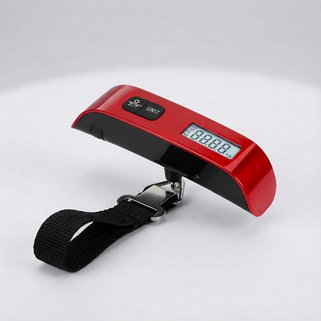 Digital Luggage Scale with Backlit LCD Display and Rubber Handle – Portable 50 kg Capacity Weighing Scale