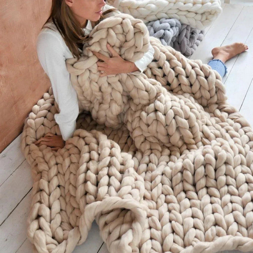 DIY Chunky Wool Yarn for Soft Blankets - 1000g