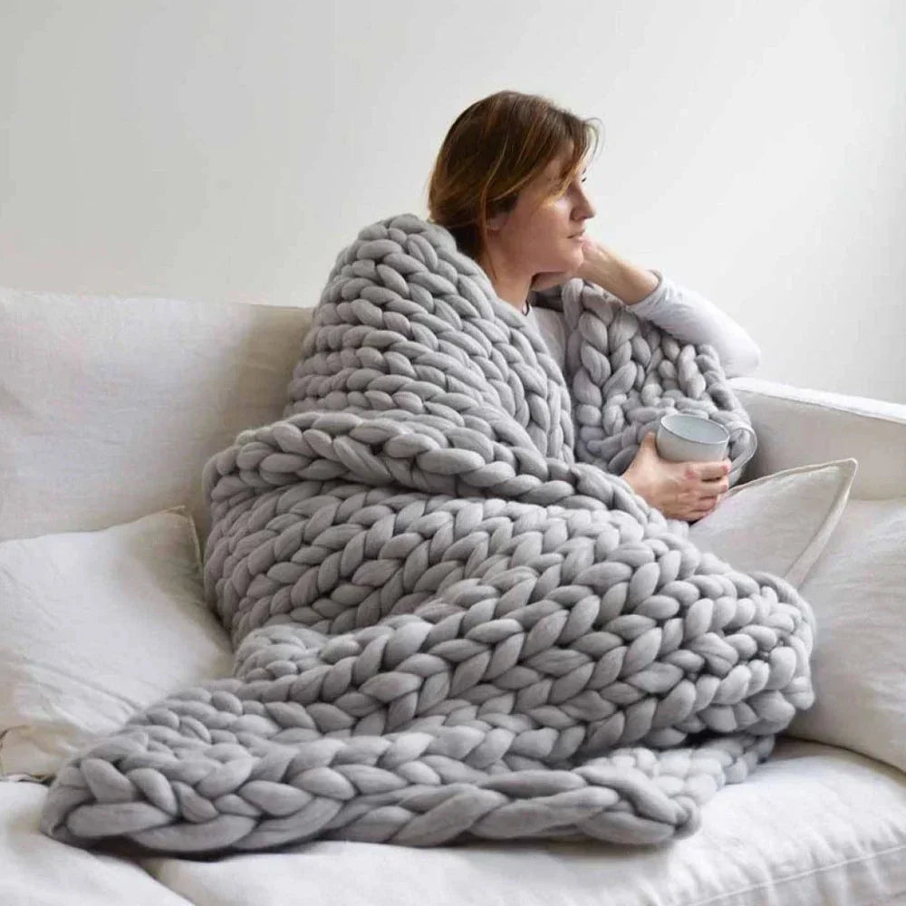 DIY Chunky XL 1000g Wool Yarn for Soft Blankets