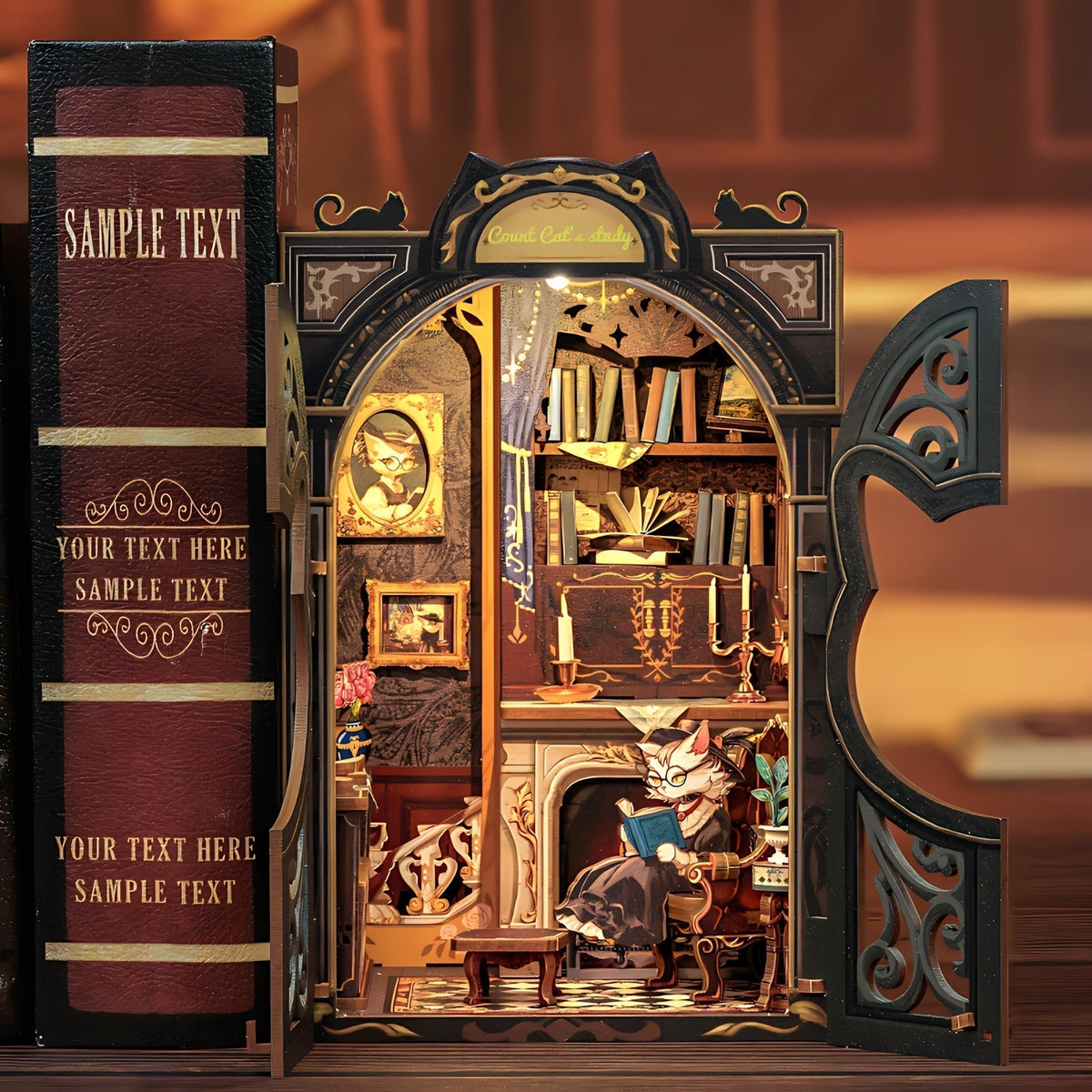DIY Miniature Owl Bookstore – 3D Wooden Kit with Lighting for Creative Decor