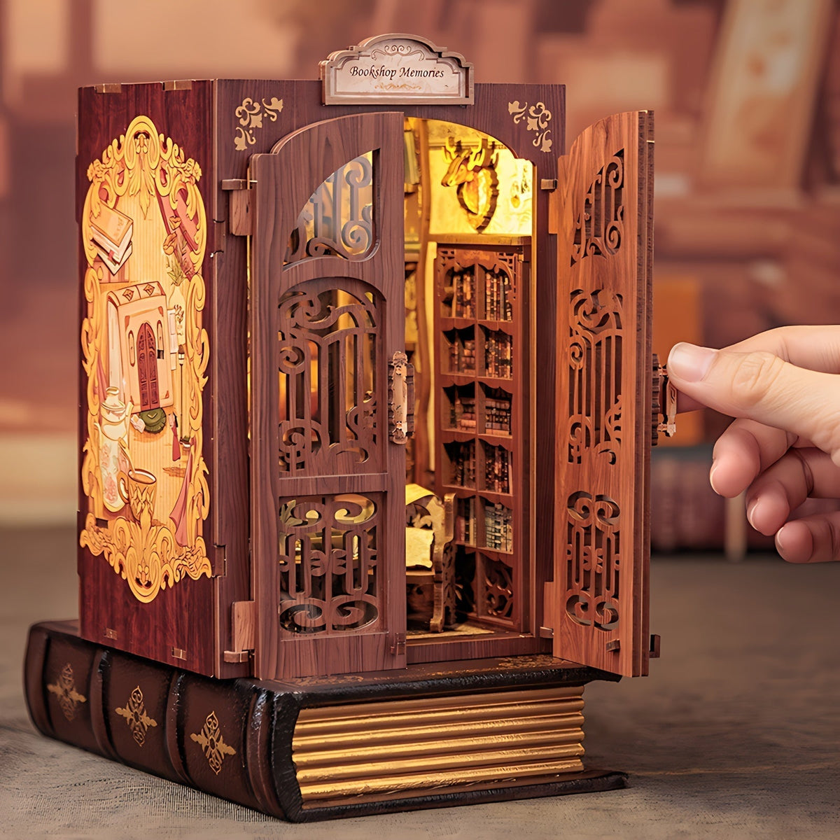 DIY Miniature Owl Bookstore – 3D Wooden Kit with Lighting for Creative Decor