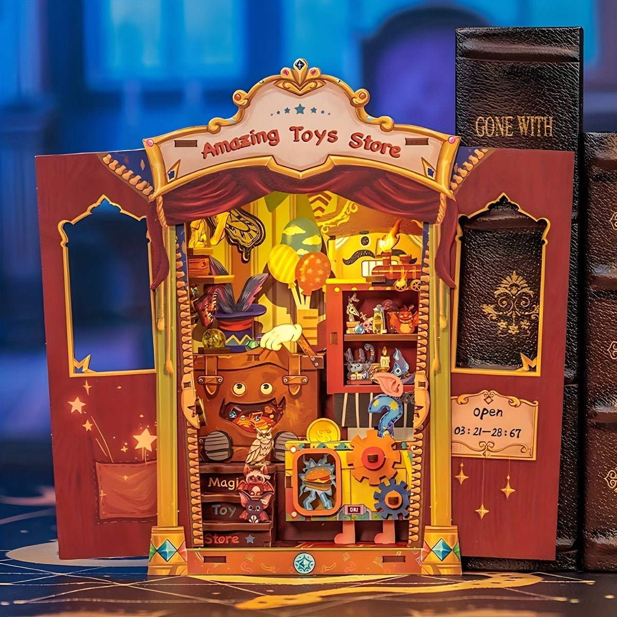 DIY Miniature Owl Bookstore – 3D Wooden Kit with Lighting for Creative Decor