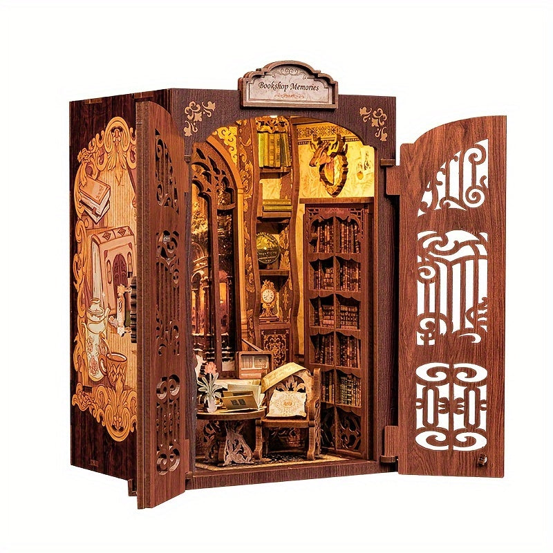 DIY Miniature Owl Bookstore – 3D Wooden Kit with Lighting for Creative Decor