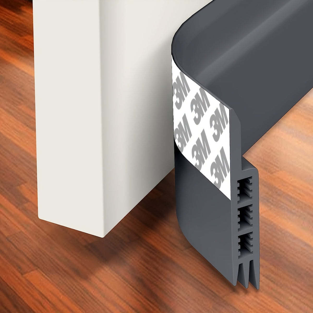 Door Draft Stopper - Silicone Door Sweep with Strong Adhesive and Soundproofing