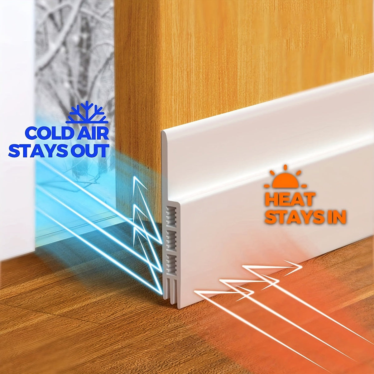 Door Draft Stopper - Silicone Door Sweep with Strong Adhesive and Soundproofing