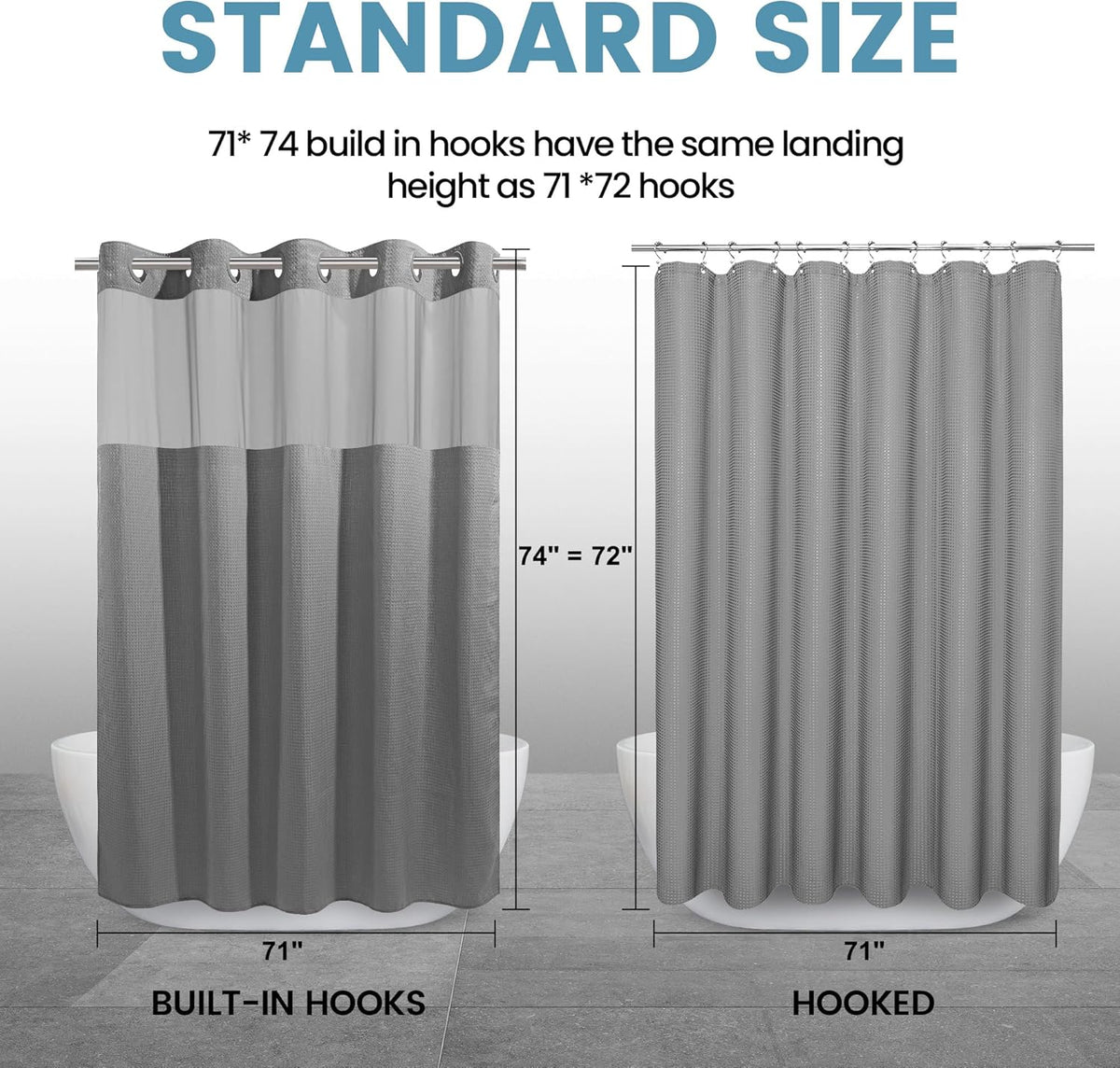 Double-Layer Waffle Shower Curtain