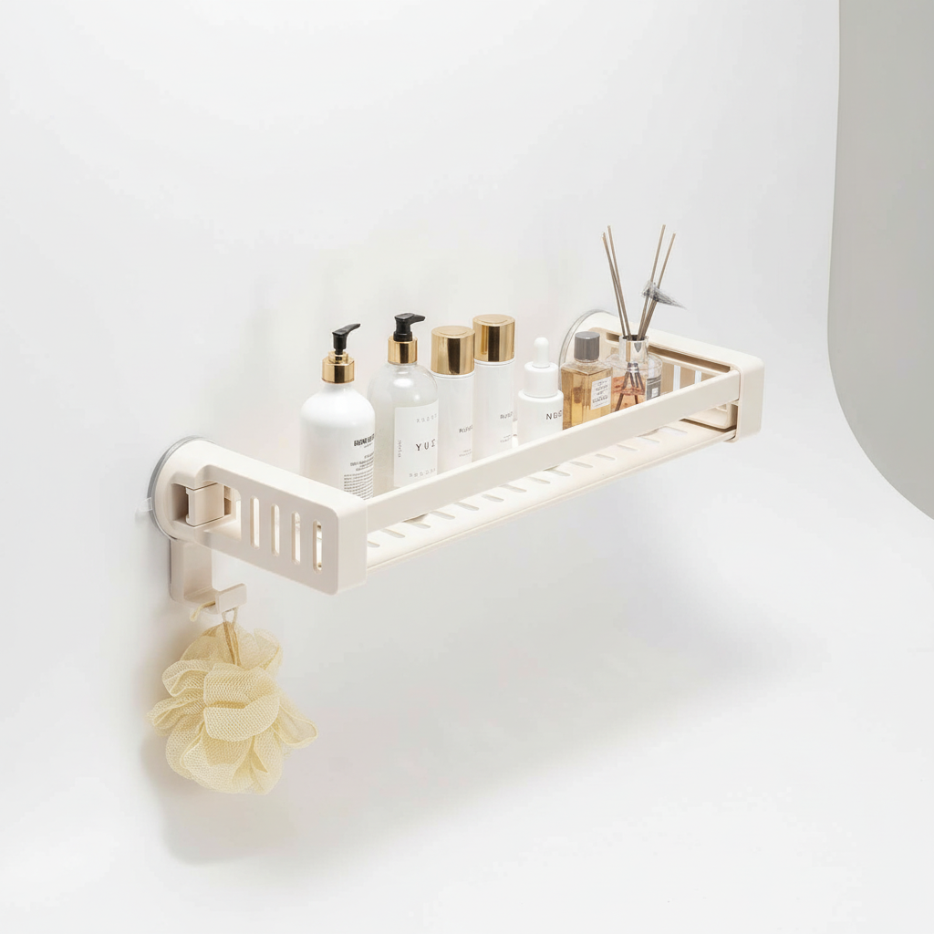 Drill-Free Hanging Bathroom Shelf