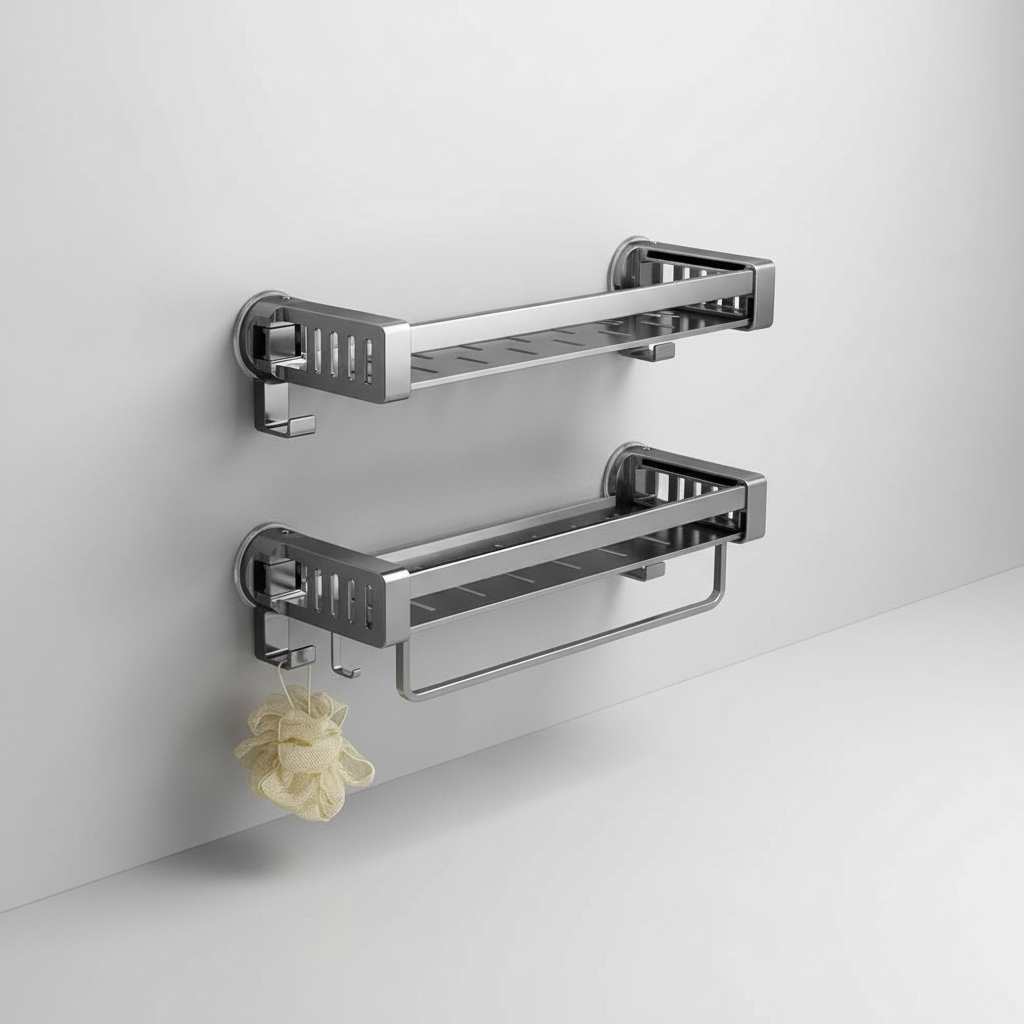 Drill-Free Hanging Bathroom Shelf