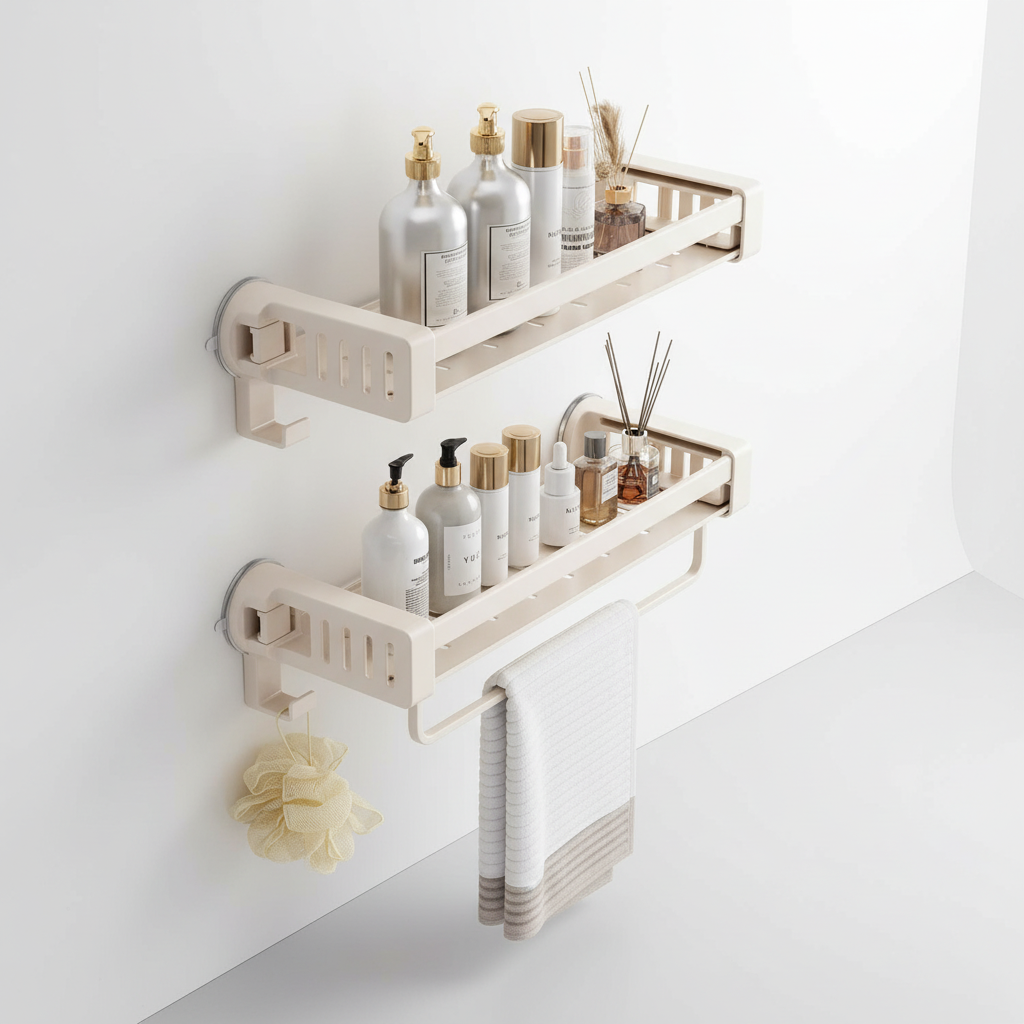 Drill-Free Hanging Bathroom Shelf