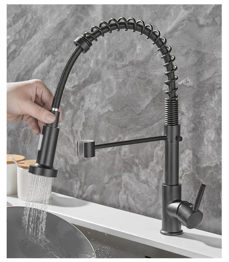 Dual-Flow Bronze Kitchen Faucet
