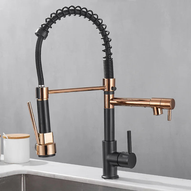 Dual-Flow Bronze Kitchen Faucet