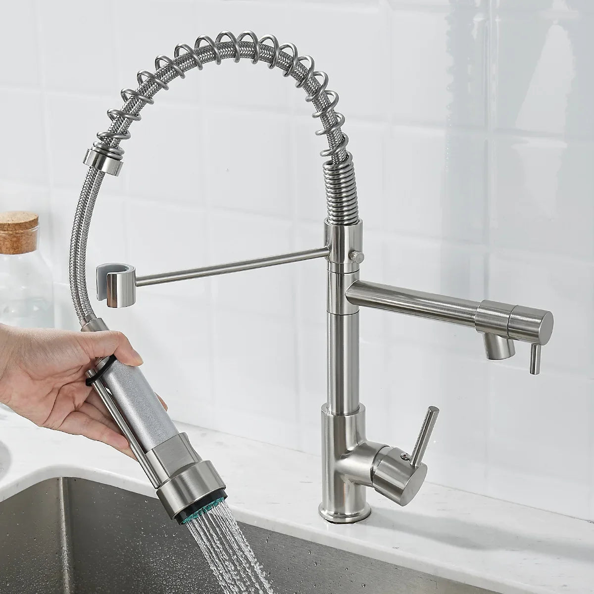 Dual-Flow Bronze Kitchen Faucet