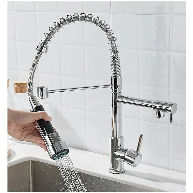 Dual-Flow Bronze Kitchen Faucet