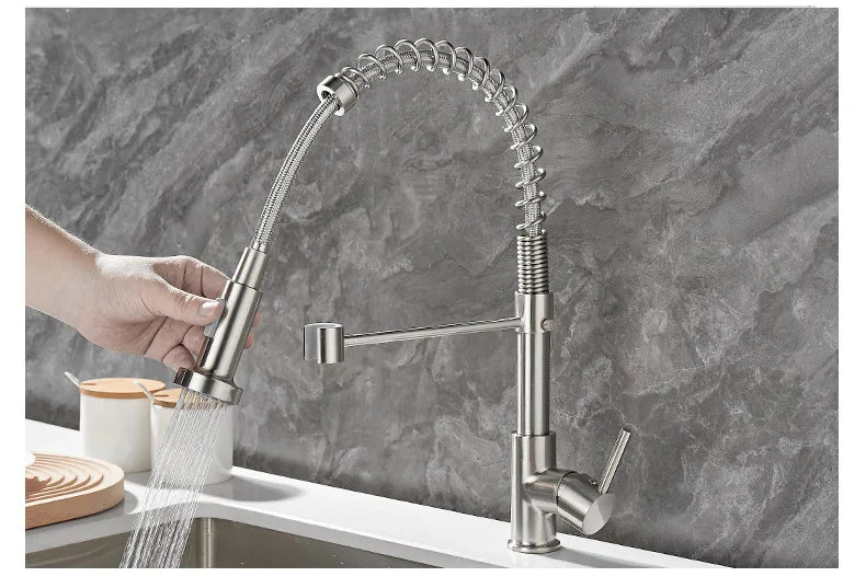 Dual-Flow Bronze Kitchen Faucet