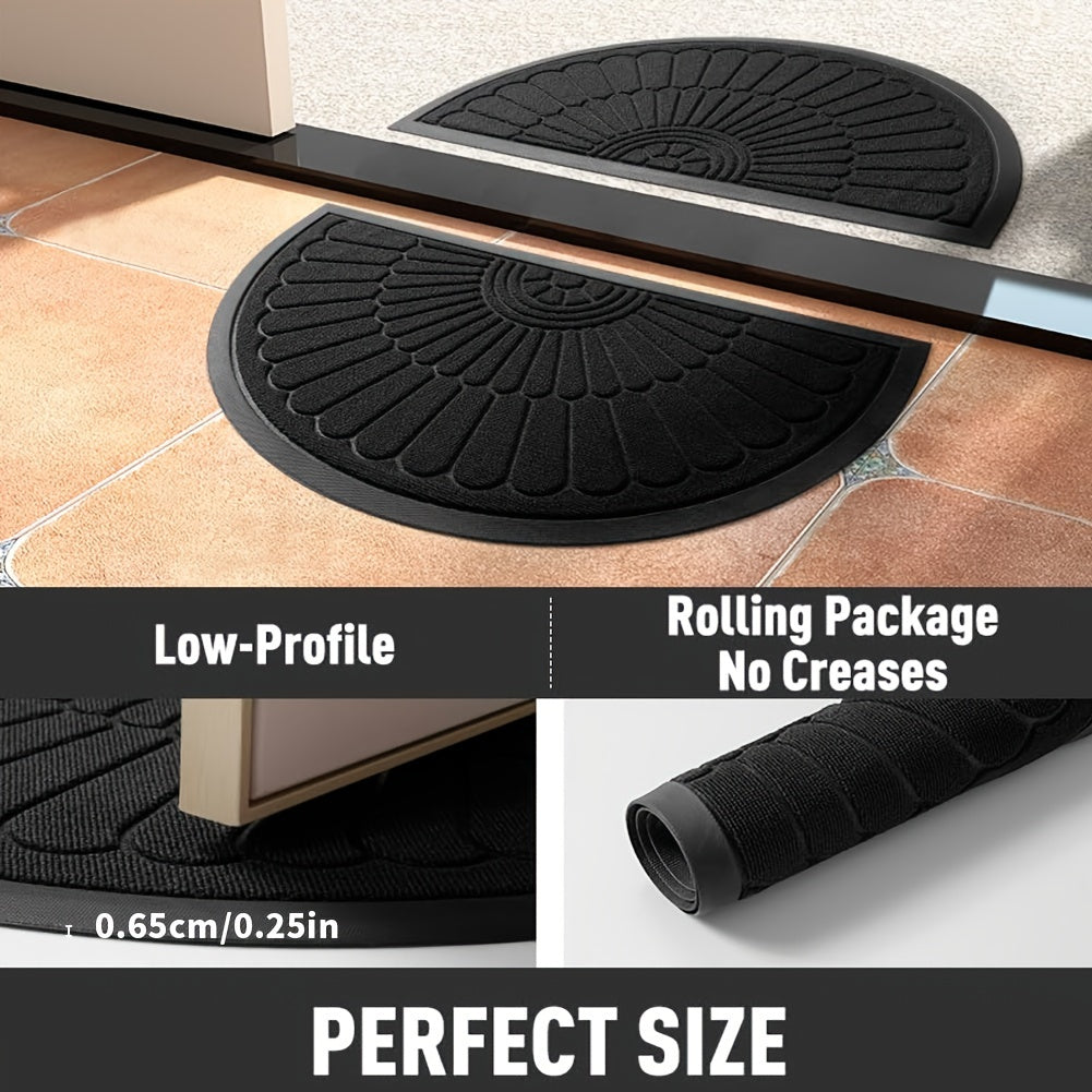 Durable Rubber Doormat - Half Round Design for Indoor and Outdoor