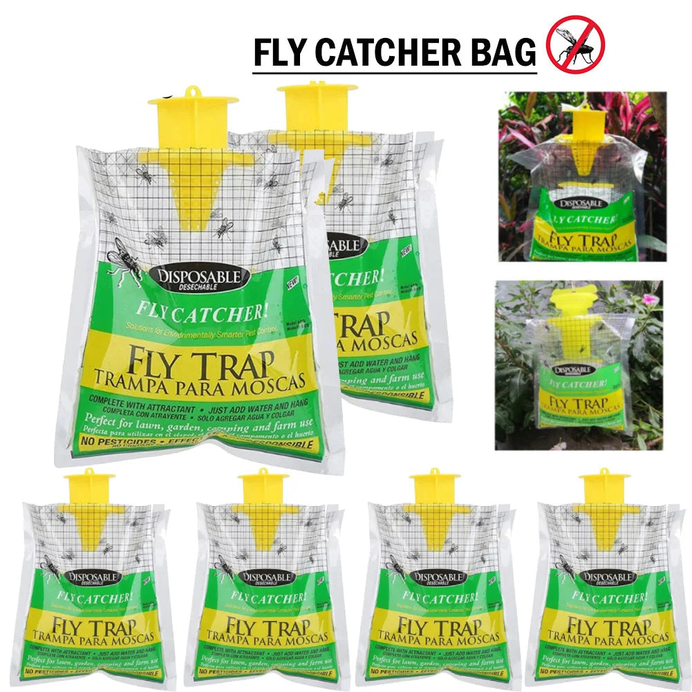 Eco-Friendly Disposable Outdoor Fly Trap with Bait