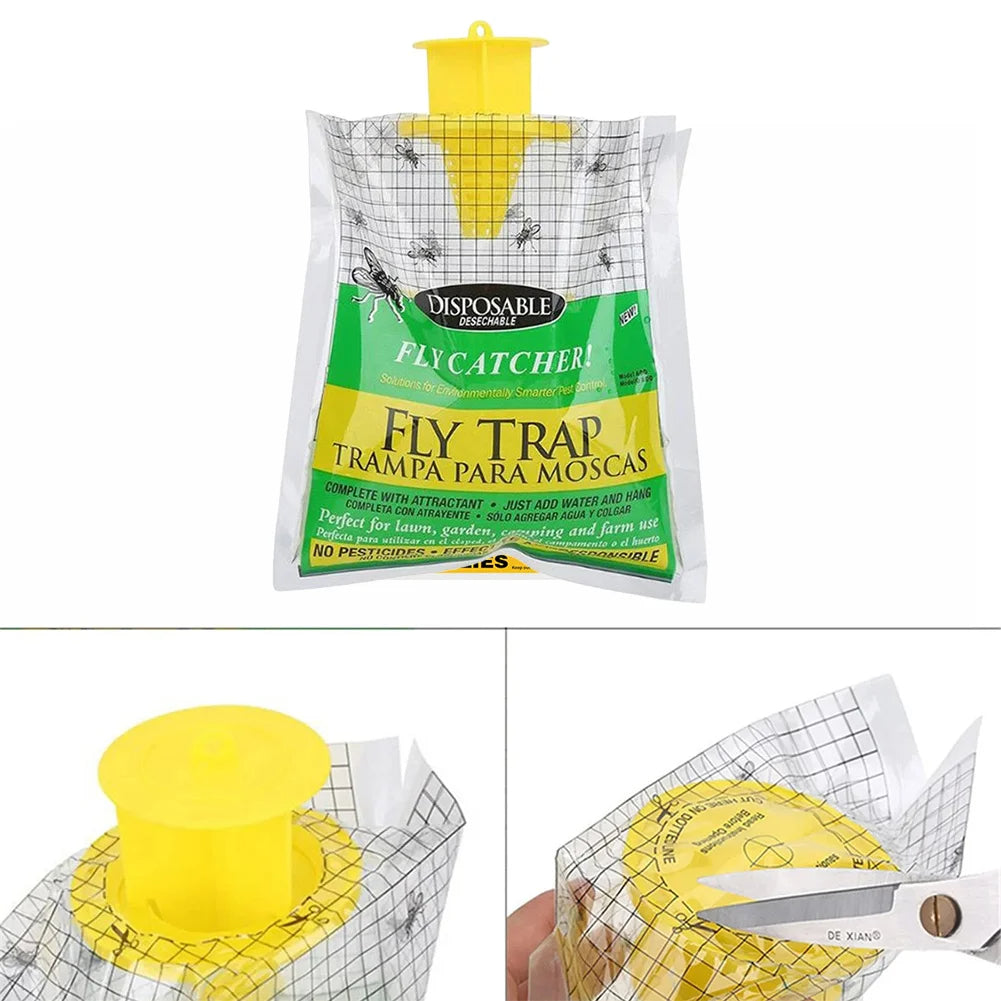 Eco-Friendly Disposable Outdoor Fly Trap with Bait