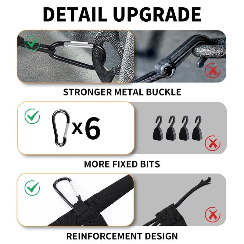 Elastic Cargo Net with Heavy-Duty Carabiners