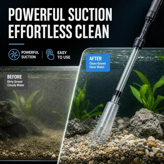 Electric Aquarium Gravel Cleaner with Battery-Operated Suction Pump for Gravel Cleaning and Water Changes