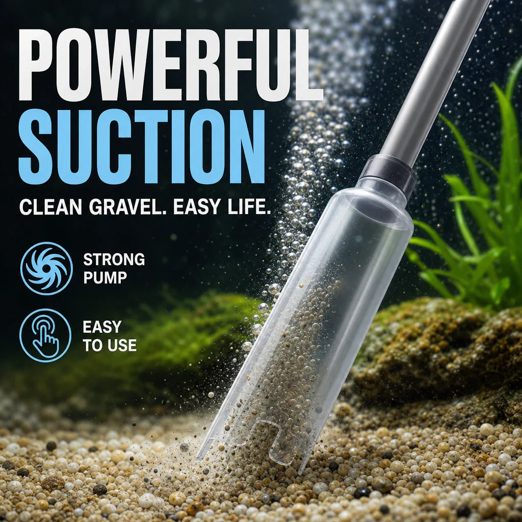 Electric Aquarium Gravel Cleaner with Battery-Operated Suction Pump for Gravel Cleaning and Water Changes