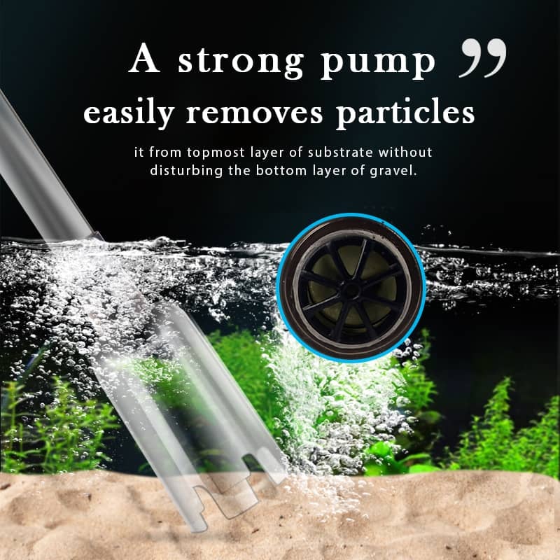 Electric Aquarium Gravel Cleaner with Battery-Operated Suction Pump for Gravel Cleaning and Water Changes
