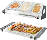 Electric Buffet Food Warmer with 3 x 2.5L Trays and Adjustable Temperature Control