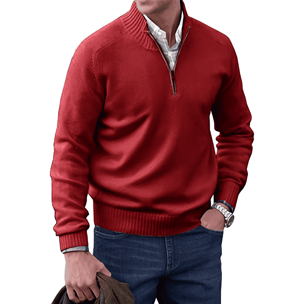 Elegant Autumn Quarter-Zip Sweater