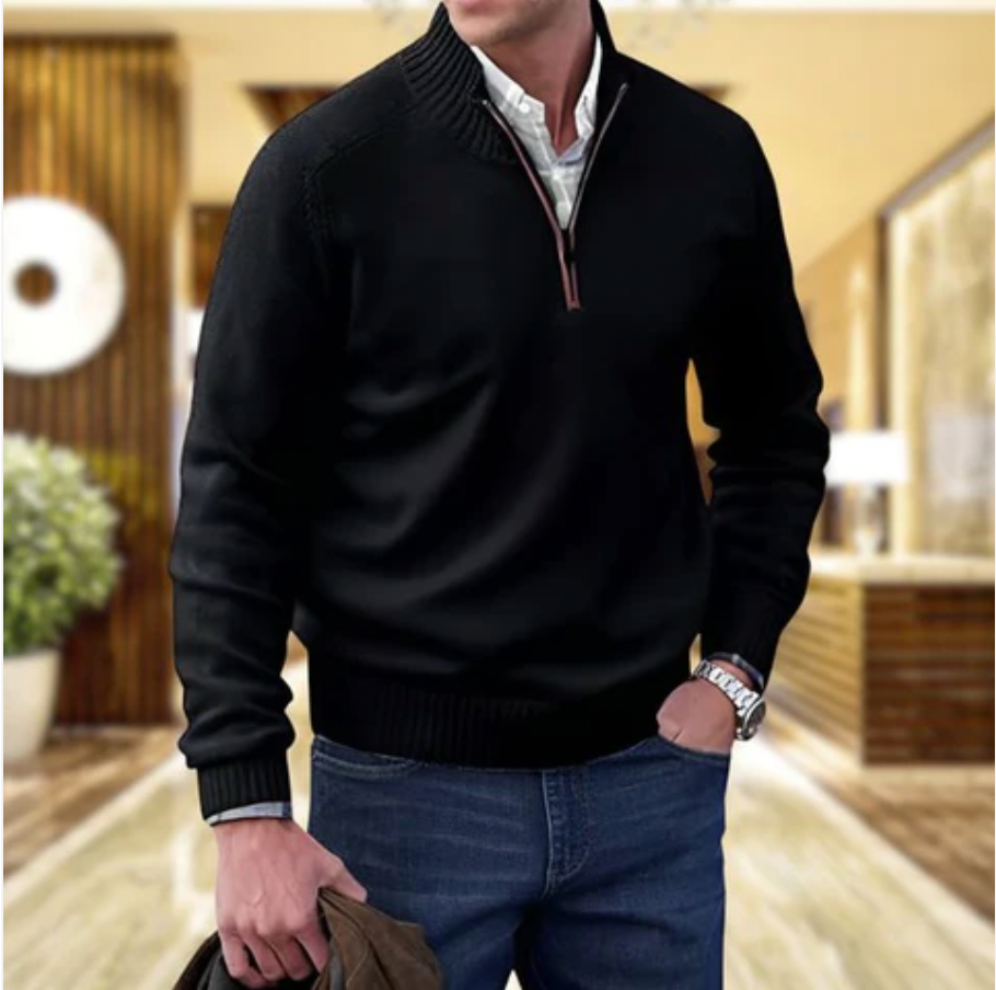 Elegant Autumn Quarter-Zip Sweater