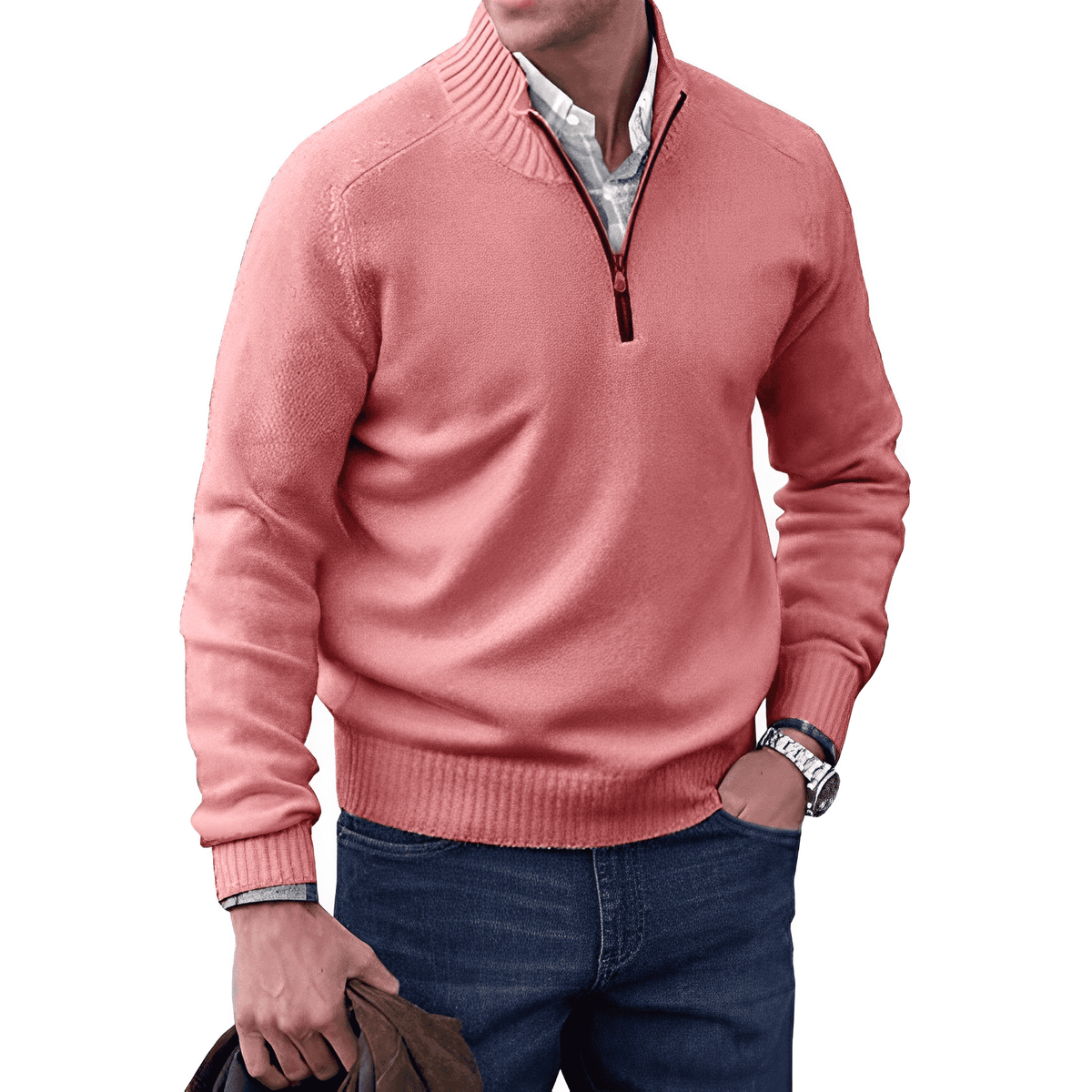 Elegant Autumn Quarter-Zip Sweater