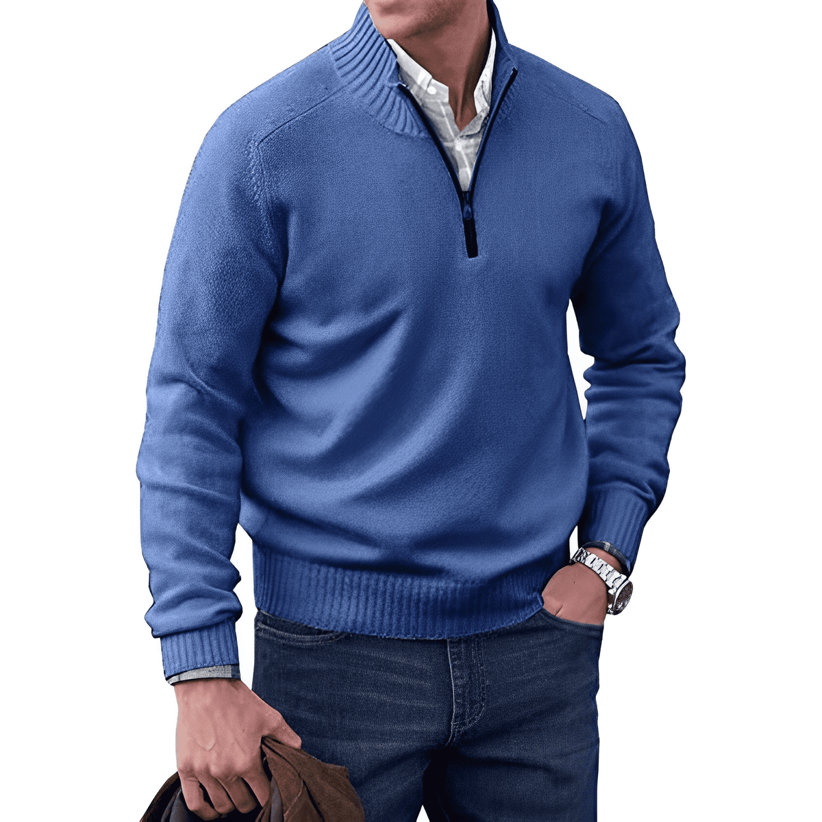 Elegant Autumn Quarter-Zip Sweater