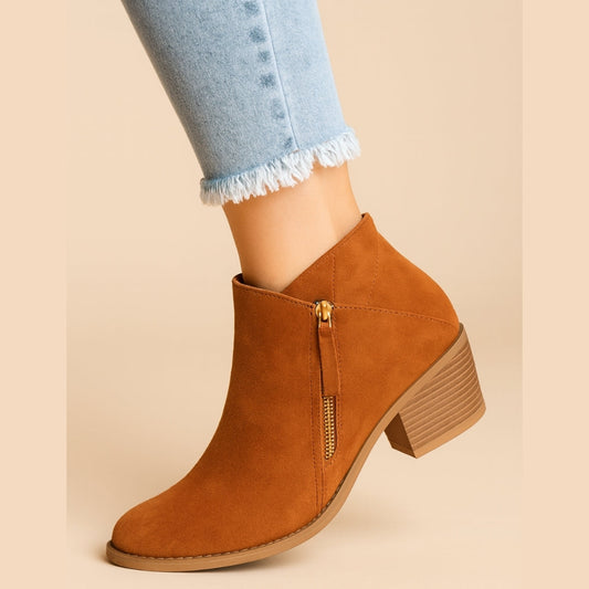 Elegant Block Heel Ankle Boots