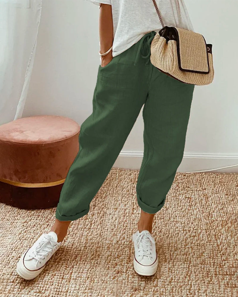 Elegant High-Waisted Breathable Moisture-Wicking Trousers