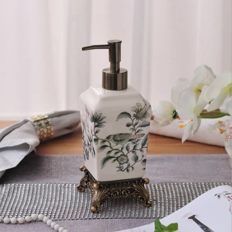 Elegant Resin Bathroom Soap Dispenser – Modern Liquid Soap Container, Stylish Design