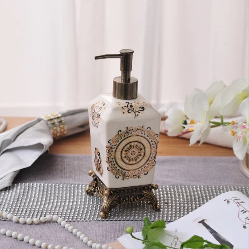 Elegant Resin Bathroom Soap Dispenser – Modern Liquid Soap Container, Stylish Design
