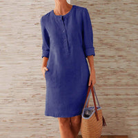 Elegant Solid Color Summer Dress